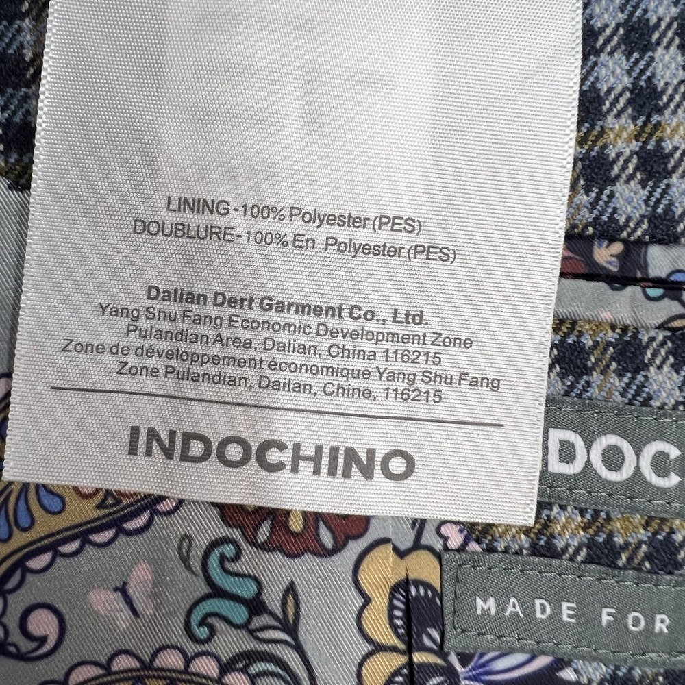 Indochino Custom Blazer Sport Coat Mens 46R Tailored Navy/Blue/yellow Soft‎ Knit - Picture 11 of 14